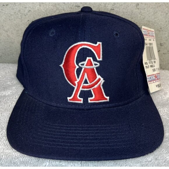 Vintage NWT Anaheim Angels Hat MLB Sport Specialties Size 7 ½ Navy Fitted Cap